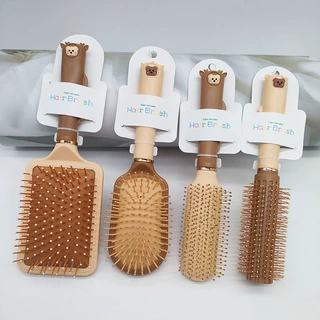 气垫梳子咖色新款按摩蓬松造型卷发梳家用头皮护发按摩气囊梳批发