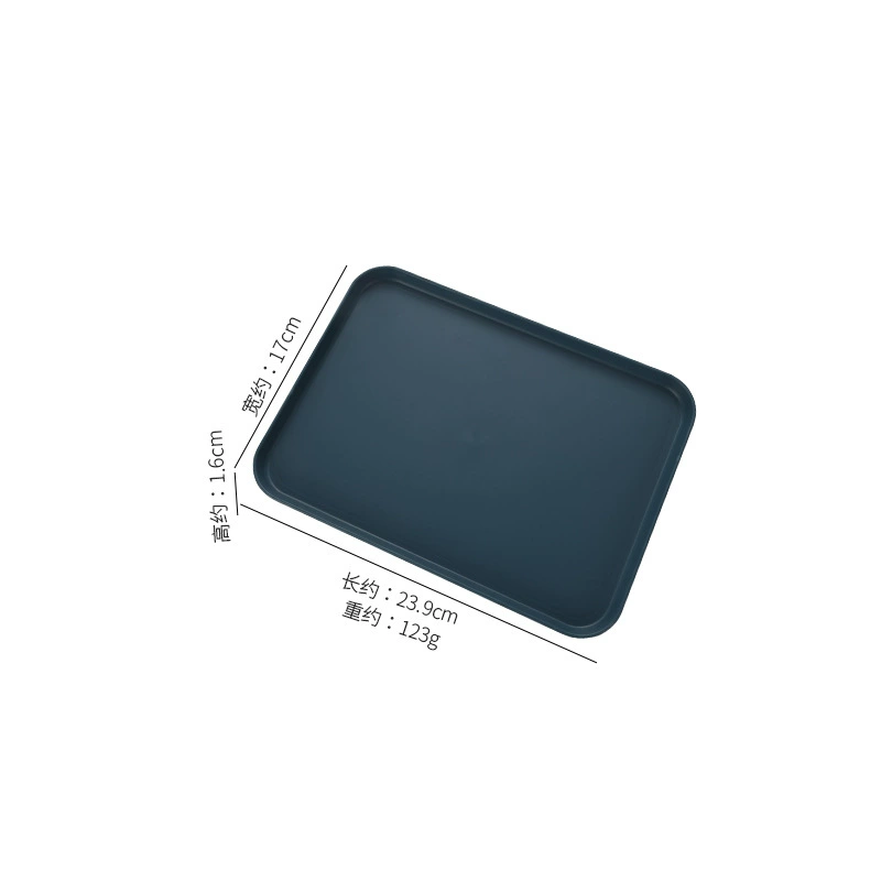 Cross-border Wheat Straw Plastic Rectangular Trays – Multicolor Meal & Dessert Plates, 3 Sizes