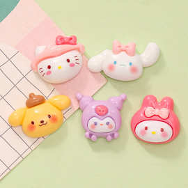 可爱卡通小狗猫咪 diy奶油胶手机壳钥匙扣发夹头绳 树脂饰品配件