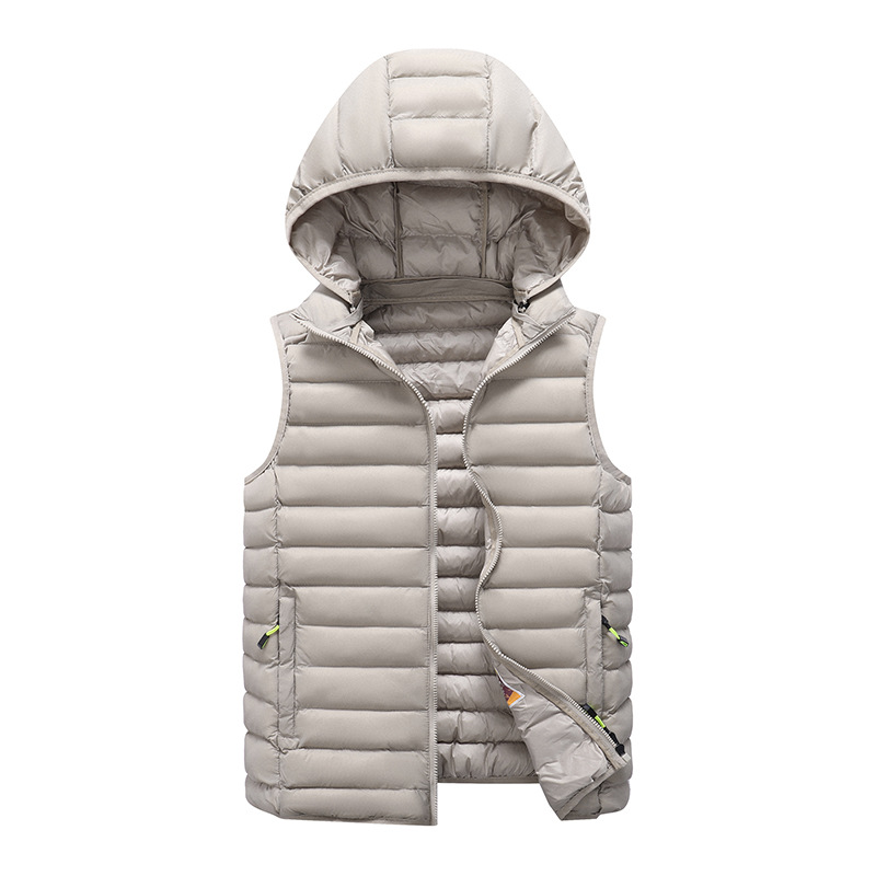 Chaleco de los hombres 2023 nuevo Otoño e Invierno algodón y engrosamiento chaleco abajo algodón deportes más tamaño chaleco con capucha al por mayor