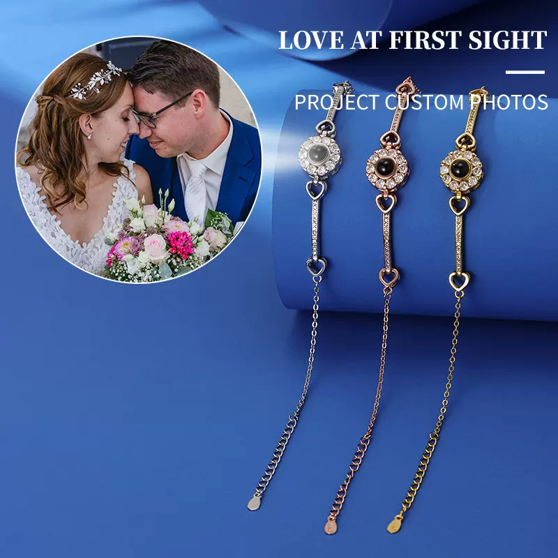 跨境投影手链100种语言我爱你投影手链彩图文字定 制圣诞节礼物