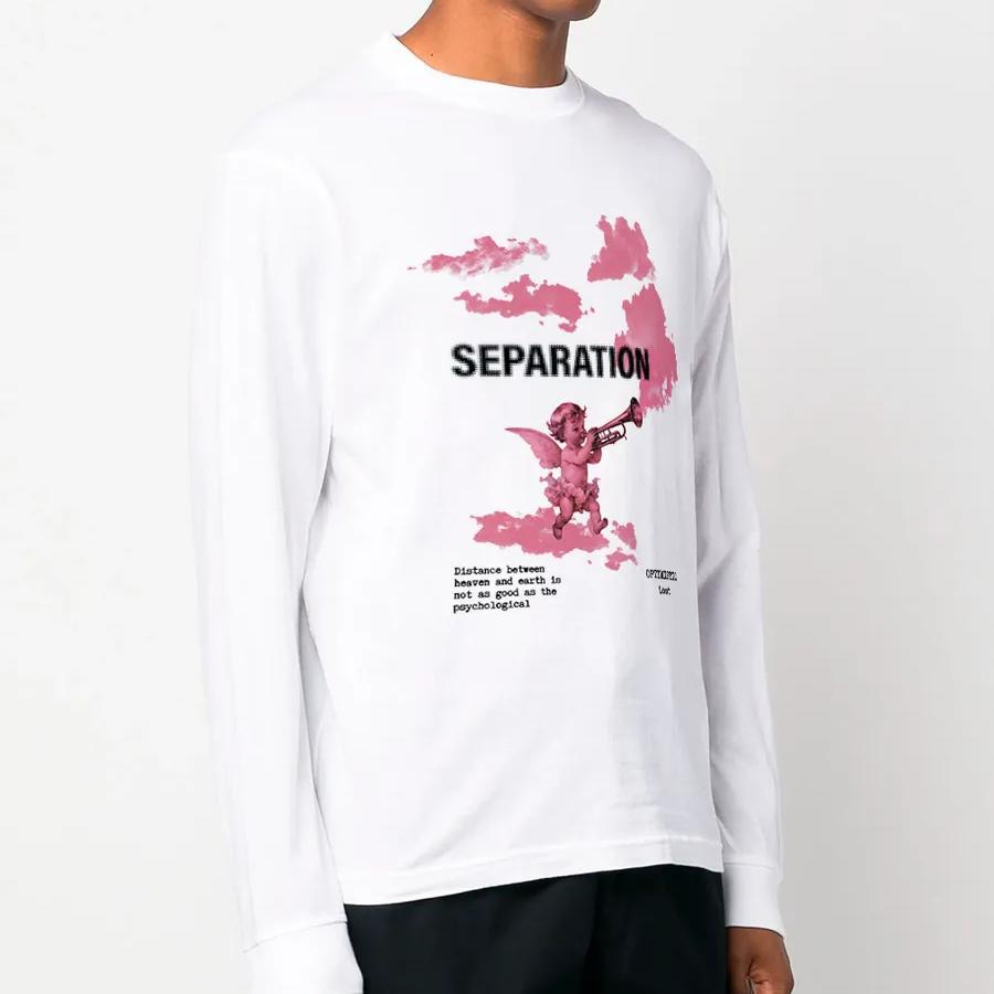 Cross-Border Ins New Style American Street Style Printed Long-Sleeve Loose-Fitting Unisex Autumn and Winter Cotton Classic Casual Long-Sleeve Top