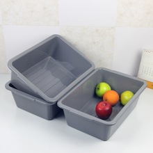 塑料灰色方盆商用酒店洗碗盆塑料收纳盆洗菜盆大号耐摔食品盆