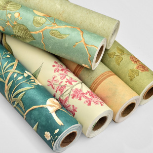 American Pastoral Self-adhesive Wallpaper Warm Bedroom Self-stickers Living Room TV Background Wall Dormitory Renovated Waterproof Wallpaper