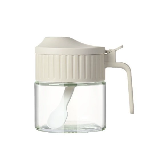 Glass seasoning box seasoning supplies press open lid salt shaker seasoning bottle high-looking seasoning jar moisture-proof seal