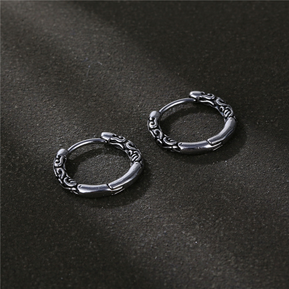 1 Piece Hip-hop Geometric Titanium Steel Plating Men's Earrings display picture 1