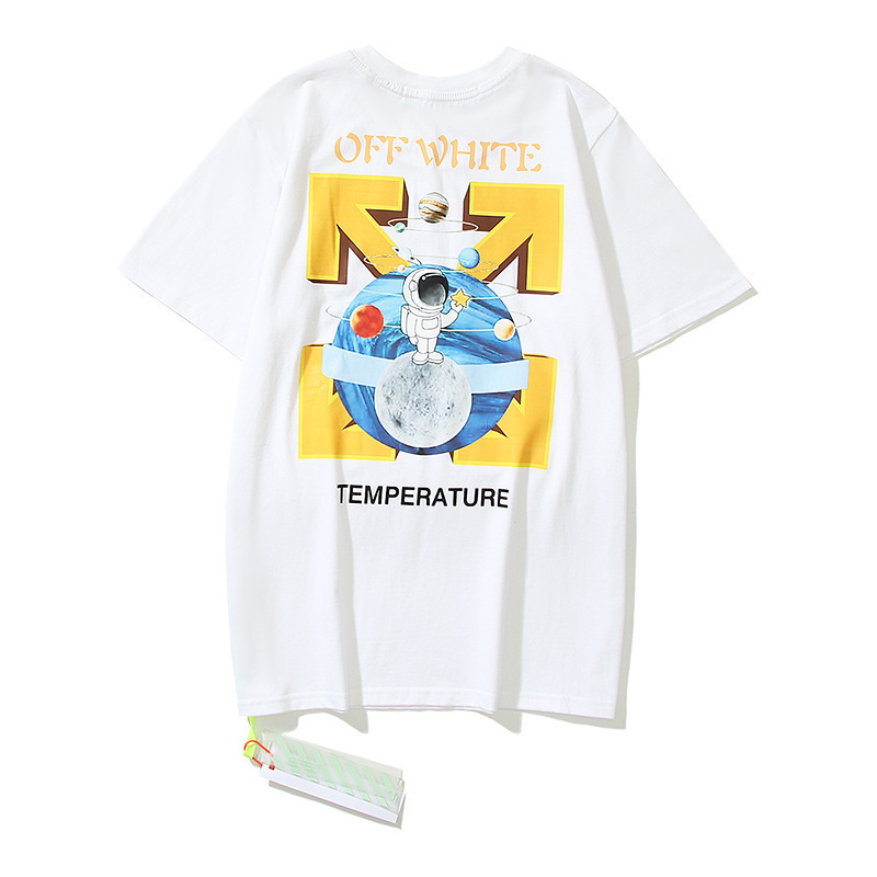 オフオウホワイト モネ油絵 アロー Tシャツ 男女同型 ゆったり カップルウェア 限定 半袖 トレンド 19ss|undefined