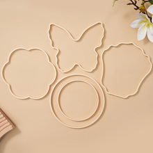 多规格异形塑料团扇扇圈仿竹工艺品扇架diy扇骨刺绣绣花扇子配件