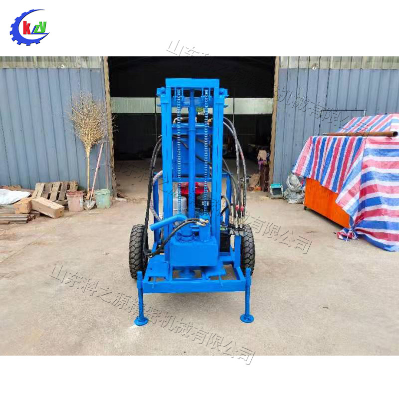 液压水井钻机 家用农田灌溉打井机 科之源轮式折叠龙门架打孔机