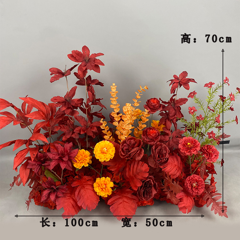 新款婚庆装饰地排花婚礼花艺T台路引花花酒店迎宾排花艺|undefined