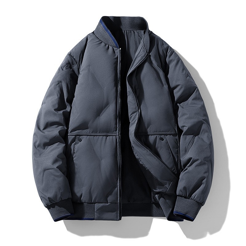 Large Size Padded Jacket Men's Baseball Collar Padded Jacket Casual Loose Warm Thickened Couple Padded Jacket_viptrois.com