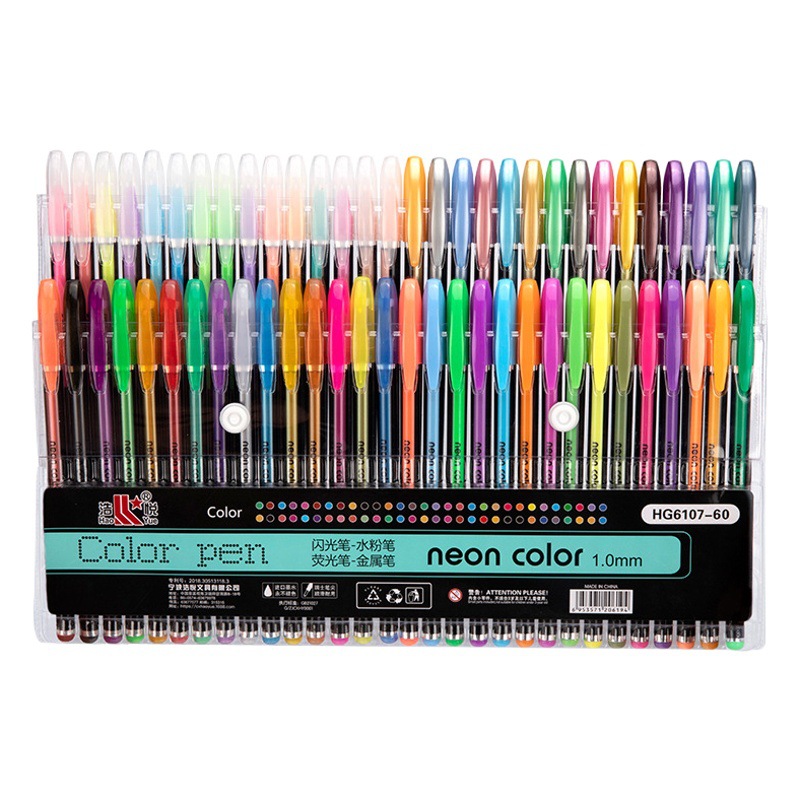 Venta al por mayor de bolígrafos de purpurina de 12 y 48 colores en stock, juego de marcadores Candy Planner, bolígrafos resaltadores, bolígrafos de gel de colores de 1.0 mm