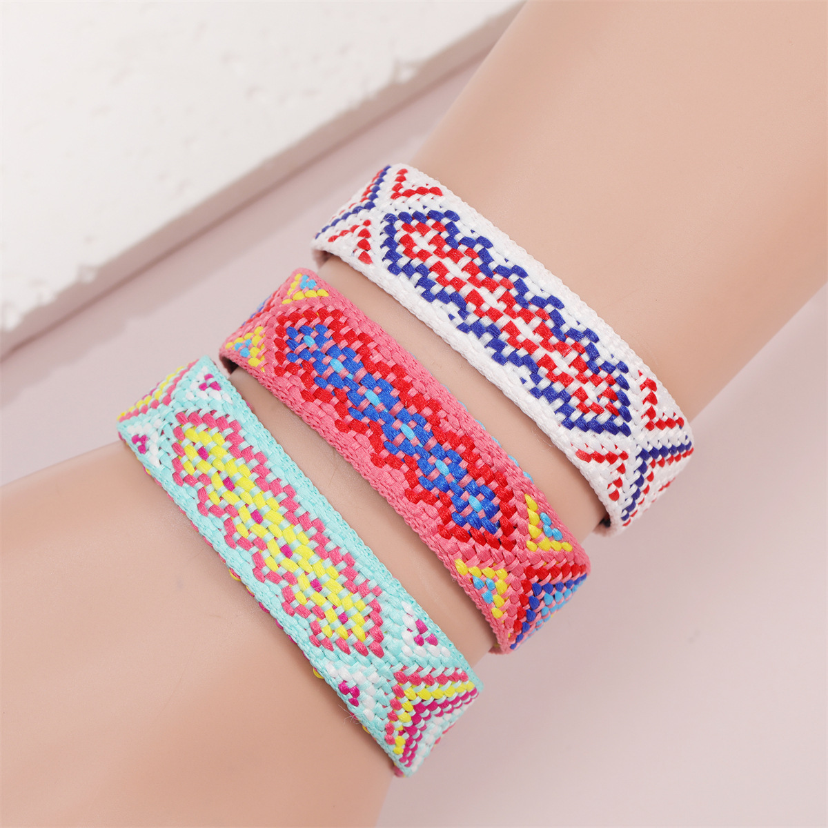 Style Ethnique Géométrique Coton Polyester Tricot Unisexe Bracelets display picture 5