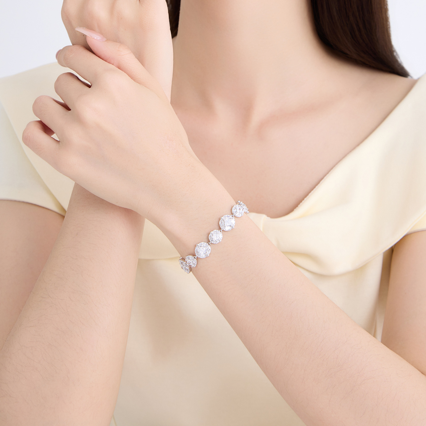 Pulsera Circular Geométrica de Aleación de Cobre, Galvanizada, para Mujer