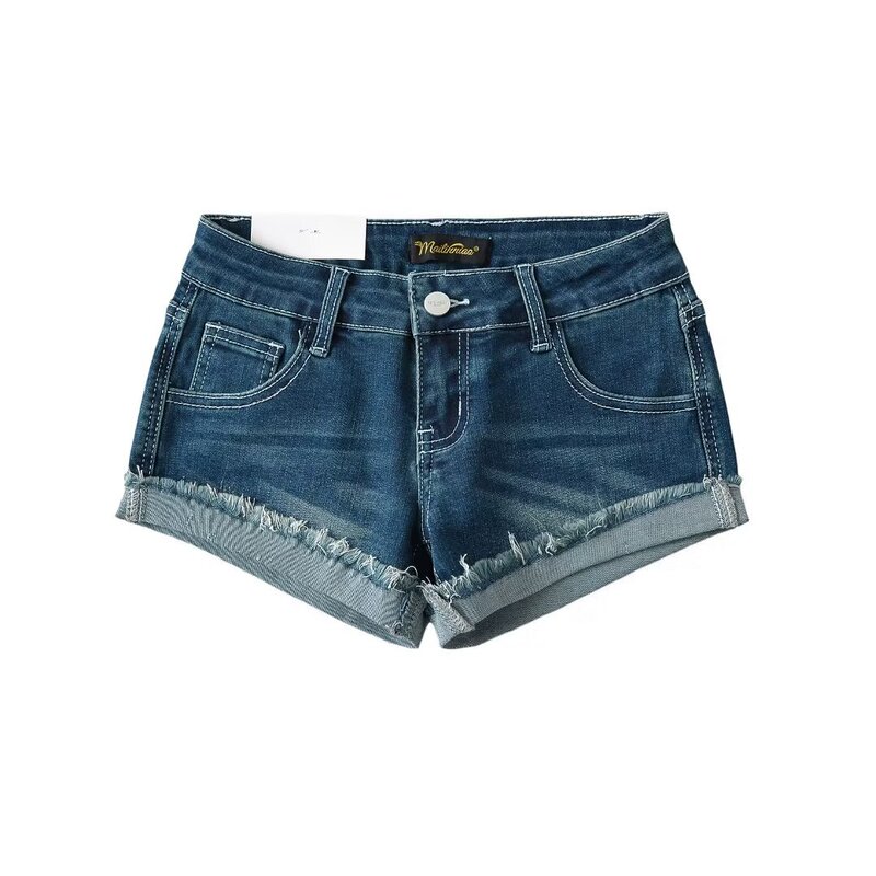 Spicy Tight Hip Mini Pants Women's Summer Low Waist Turn-Up Shorts Tight Sweet Spicy Burr Jeans Hot Pants Women