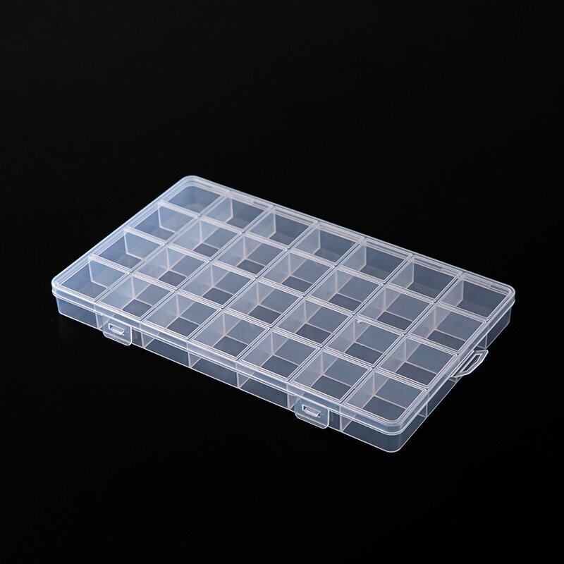 工場直販透明 pp プラスチック 28 グリッド収納ボックスゴムバンド抗ビーズジュエリーイヤリングボックスハードウェア部品整理|undefined