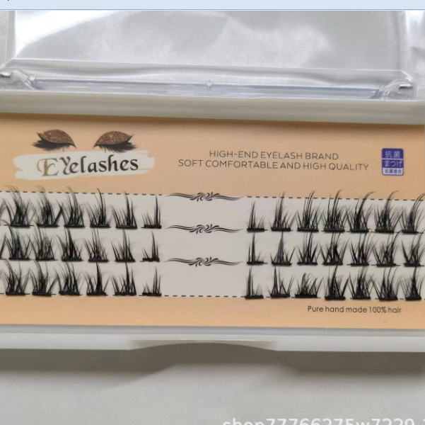 Principiante nuevo segmentado pequeño diablo pestañas postizas flor pelo solo racimo injerto pestañas postizas natural en stock al por mayor