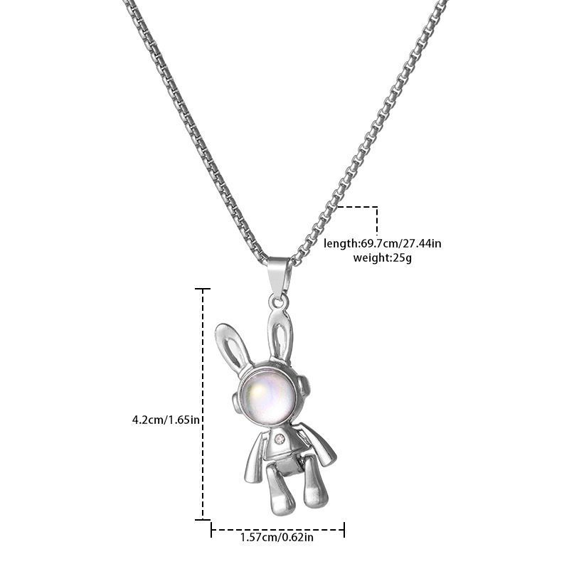 Hip-Hop Rabbit Bear Alloy Titanium Steel Plating Unisex Pendant Necklace