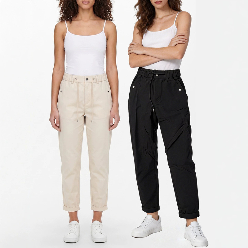Sf European and American Cross-Border Drawstring Sports Casual Pants for Women High-Waisted Straight-Leg Jogging Pants Foreign Trade 2026 New Model Tiktok