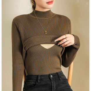 Real shot in stock nursing sweater autumn and winter thickened warm postpartum skin-friendly slim slimming nursing bottoming top confinement