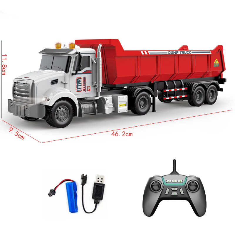 Transfronterizo eléctrico remoto contenedor remolque con iluminación y música transporte de doble capa contenedor simulado juguetes para niños