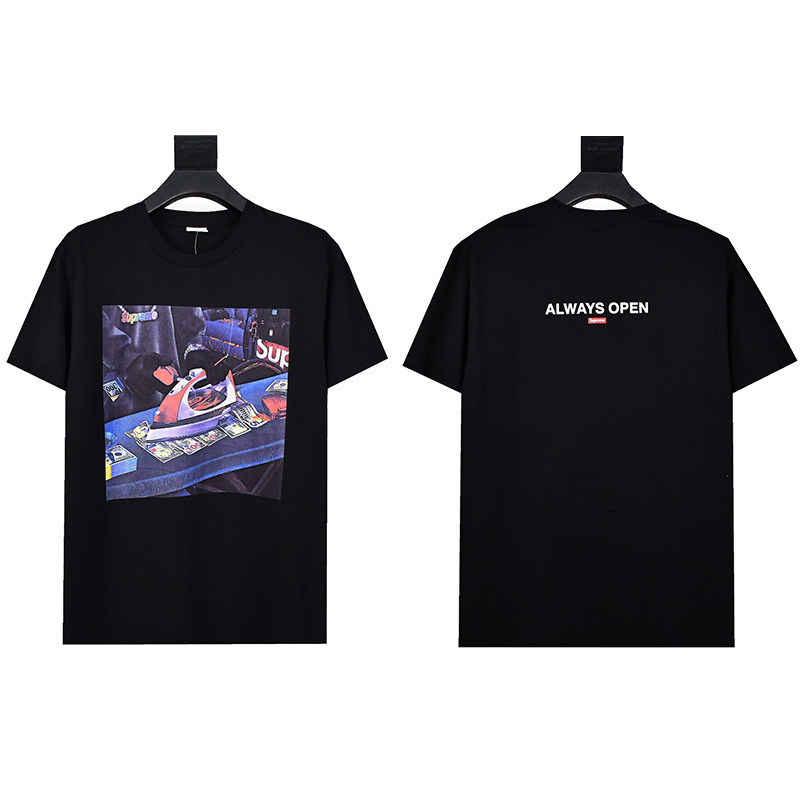 ヘビーウェイトクロスボーダー アメリカンファッション Supreme レタープリント Tシャツ BOX ラウンドネック 半袖 メンズ レディース ゆったり カジュアル Tシャツ 男女兼用|undefined