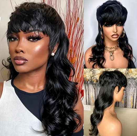 AliExpress independent website hot-selling European and American wigs with bangs, short curly hair, long hair with long ends, manufacturer wholesale and dropshipping AliExpress independent website hot-selling European and American wigs with bangs, short curly hair, long hair with long ends, manufacturer wholesale and dropshipping