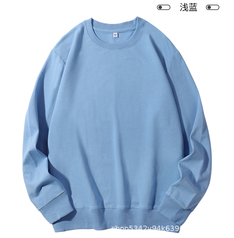 Sudadera de Otoño e Invierno, Nueva, de Manga Corta, Color Sólido, Cuello Redondo Holgado, 280G, Venta al por Mayor, Informal, Versátil, con Logotipo