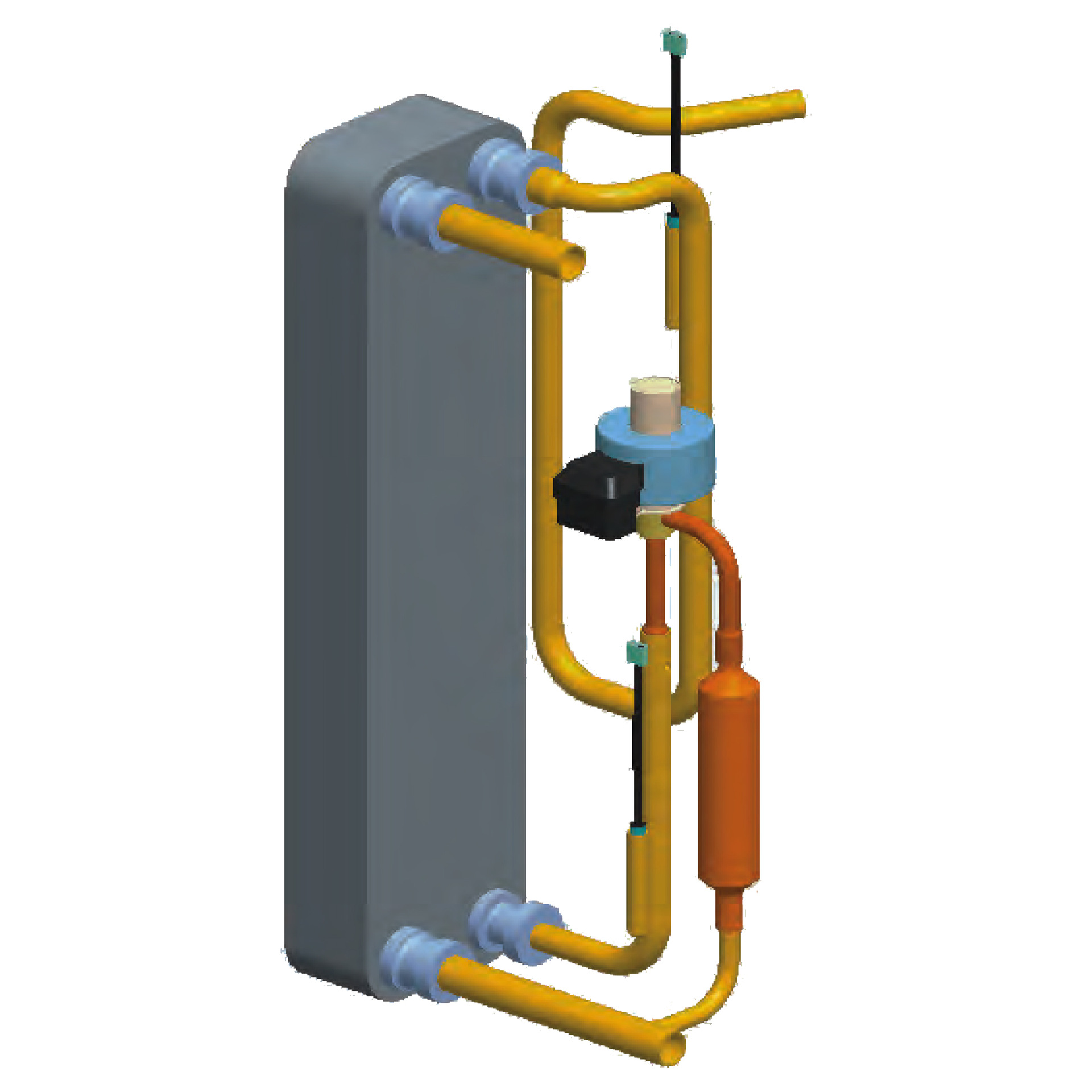 R404a冷冻涡旋压缩机用喷气增焓组件涵盖节流和换热及逻辑控制器