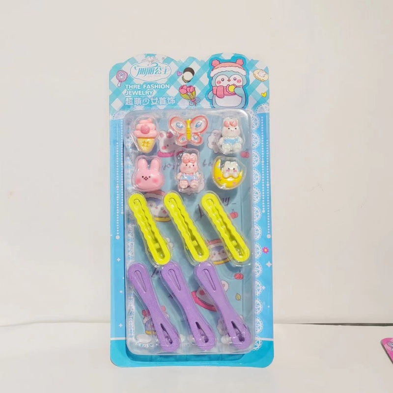Dibujos animados linda chica pegatinas de uñas joyería de princesa pulsera hecha a mano collar con cuentas pegatinas de uñas para llevar horquillas para niños