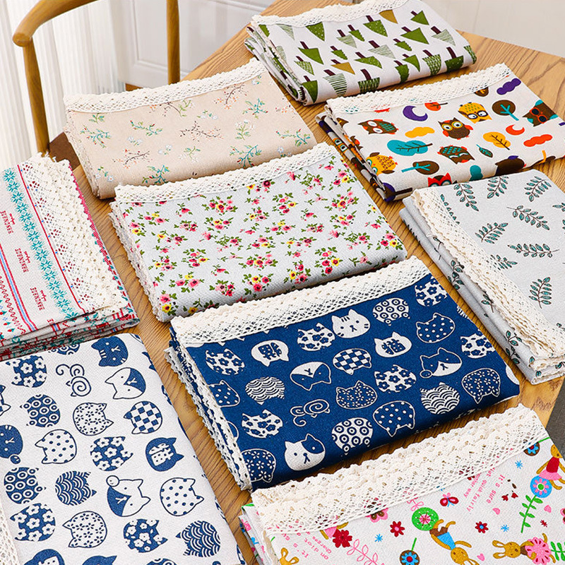 Cover Dustproof Cloth Cover Refrigerator Washing Machine Microwave Oven Pastoral Cotton and Linen Nordic Style Bedside Table Cover