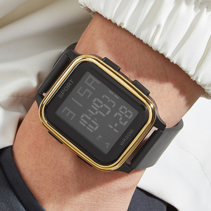 2023 nuevo cuadrado deportes al aire libre hombres reloj electrónico luminoso grande digital estudiante moda juventud reloj