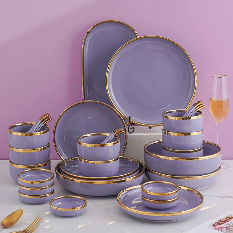 Dish Set Nordic Household High-Value Tableware Set Household Light Luxury Ceramic Soup Bowl Rice Plate Vegetable Plate Fish Plate Dish Set Nordic Household High-Value Tableware Set Household Light Luxury Ceramic Soup Bowl Rice Plate Vegetable Plate Fish Plate