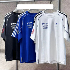 JL8421 クローバー メンズ レディース クラシック スリーストライプス レーシング ジャージ ピュアコットン 半袖 Tシャツ アメリカンサマー