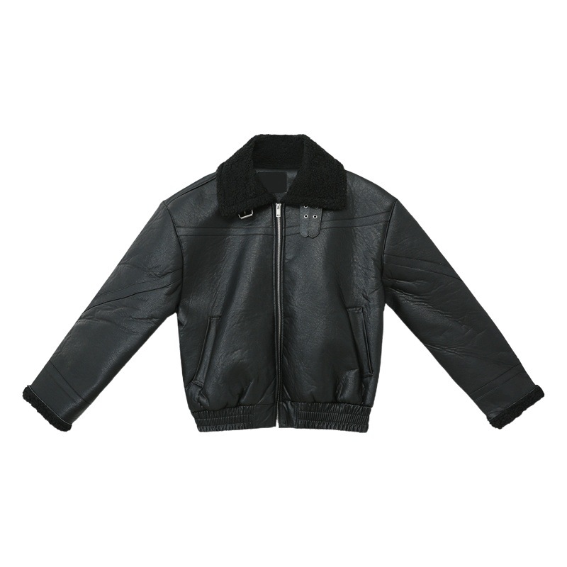 Mtlclothes ropa de Hombre | 2023 invierno nuevo estilo coreano piel Cordero floja integrada collar del soporte abrigo cuero para los hombres