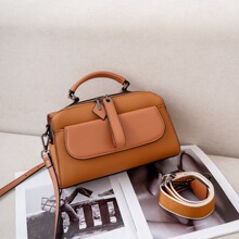 TOGO头层牛皮波士顿包女跨境新款女包真皮手提女士通勤斜挎包8211