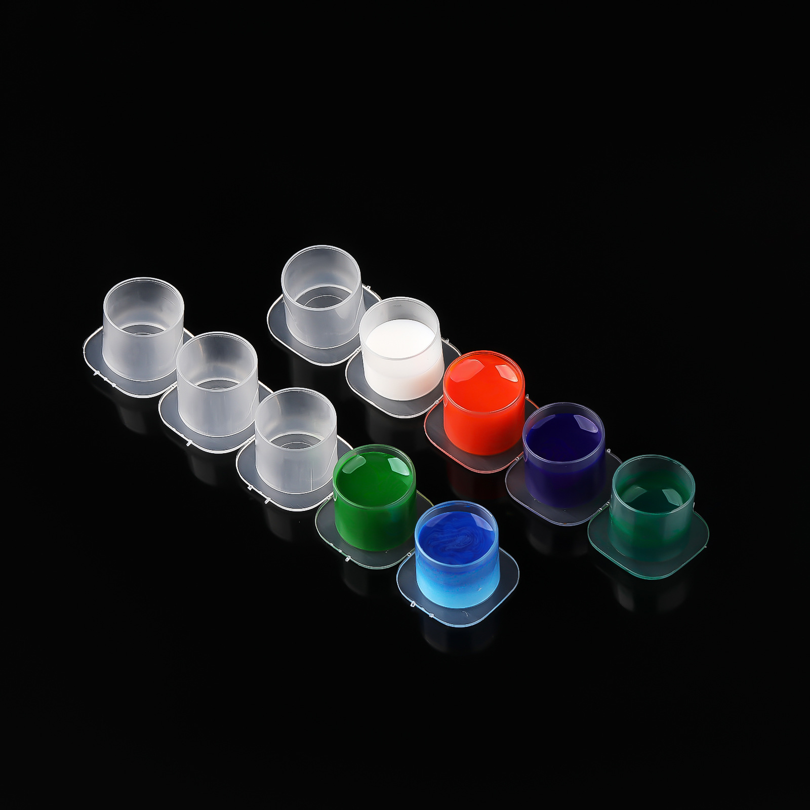 Taza de color semipermanente, cejas y labios flotantes, herramienta de tatuaje de consumibles, tazón de plástico transfronterizo, equipo de práctica de color tatuado