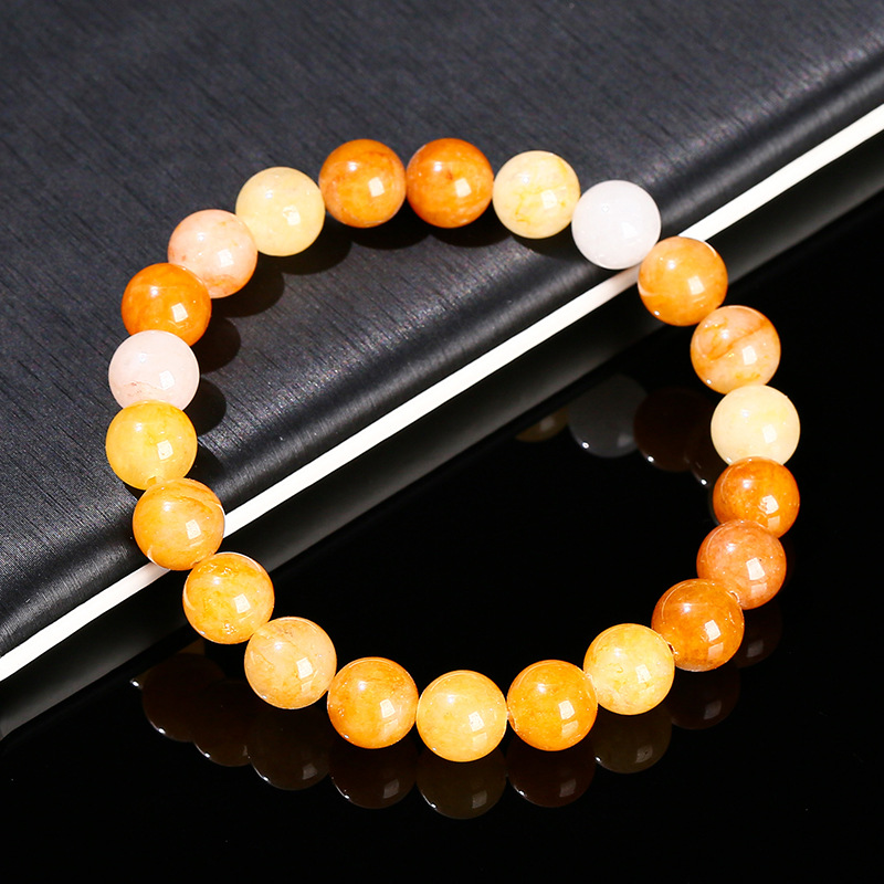 jingzhou jewelry natural yellow dongling bracelet simple and light luxury aventurine men‘s and women‘s fashion round beads bracelet wholesale