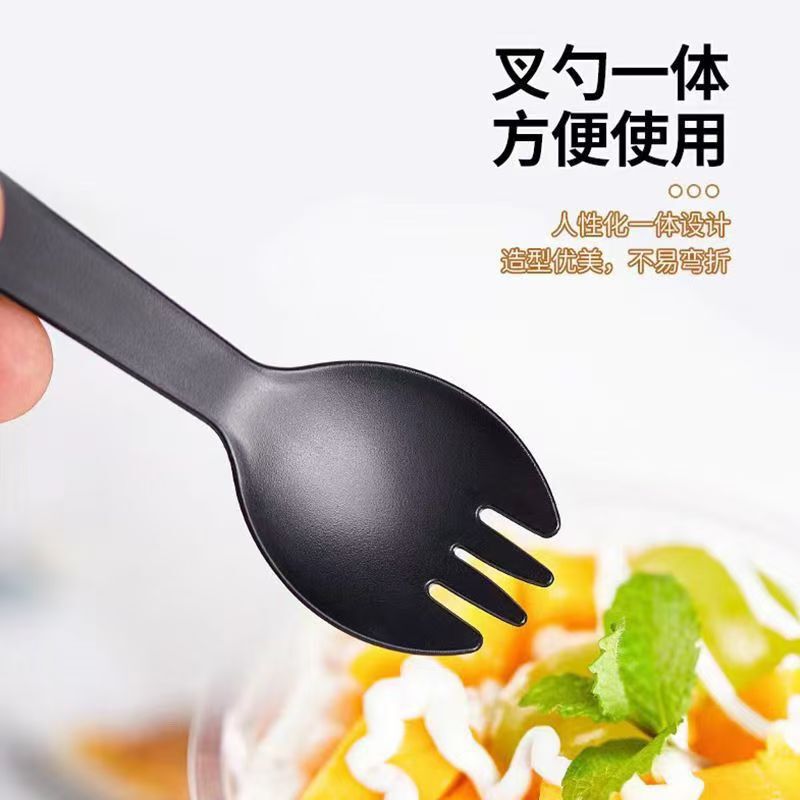 使い捨てフォークスプーン100個フォークスプーンケーキデザート果物フォークスプーン独立包装プラスチック卸売りスプーン|undefined