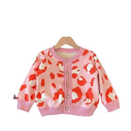 Children's Knitted Top New Autumn/Winter Boys' Girls' Jacket Top Baby Warm Cardigan Thick Outerwear