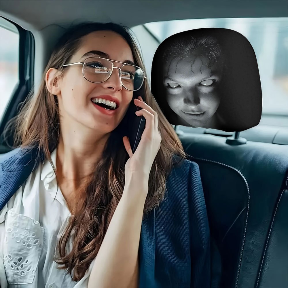 Car Headrest Cover, Factory Direct Sales, Portrait Printing, Can Be Labeled and Shipped on Behalf of the Customer, Custom-Made from Provided Images, Popular Cross-Border Product, Universal