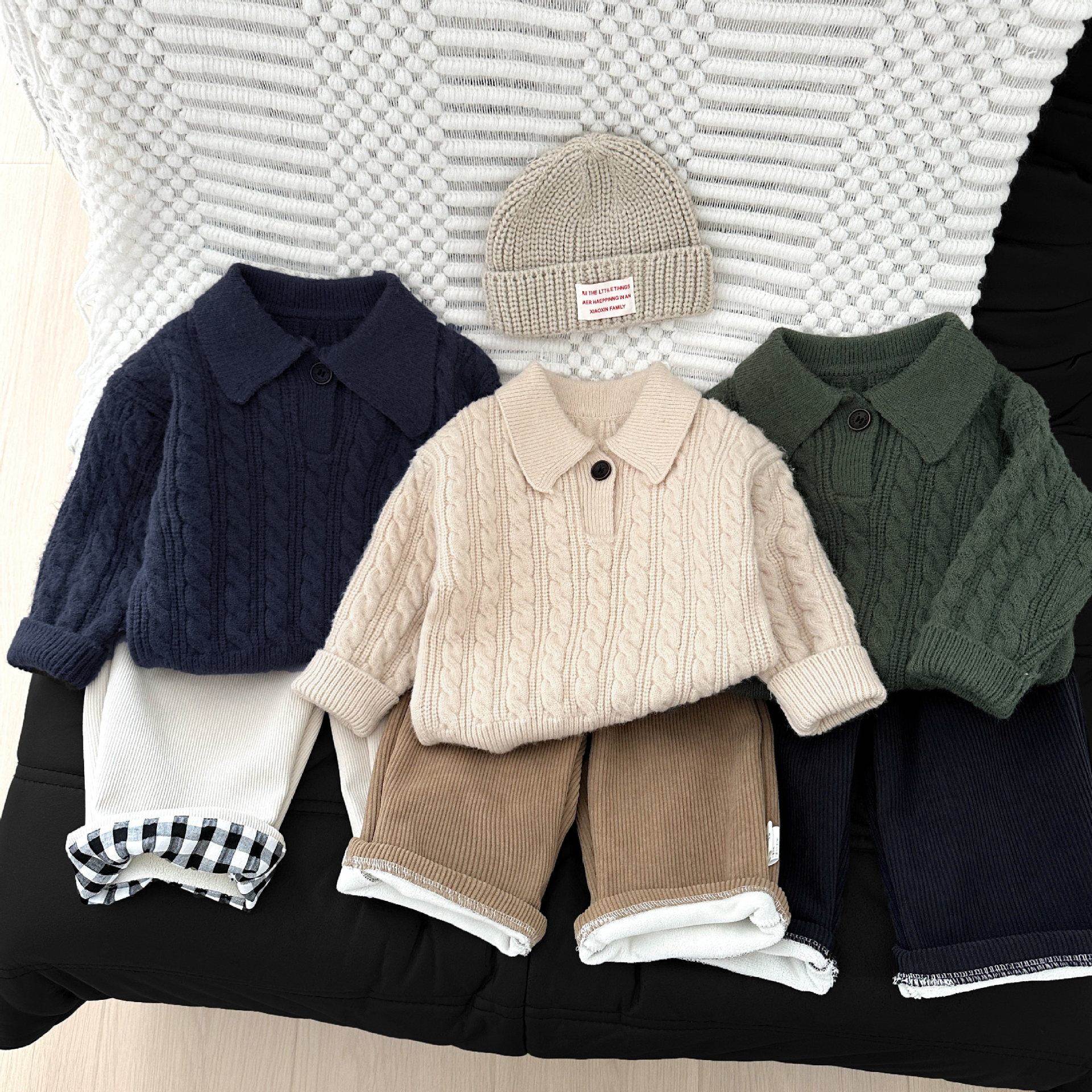 韩国童装宝宝毛衣秋冬季潮范小男孩洋气polo领气质加厚保暖针织衫