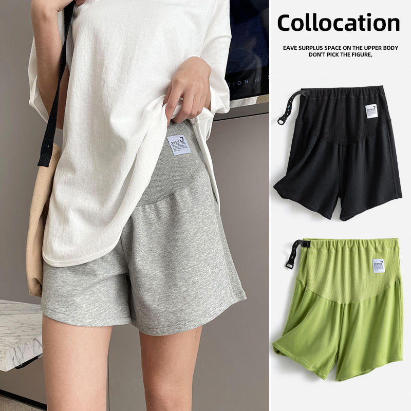 Pregnant Women's Pants Shorts Pregnant Women's Hot Pants Pregnant Women's Pants Spring and Summer New Sweat Cotton Pregnant Women's Casual Shorts Pregnant Women's Shorts