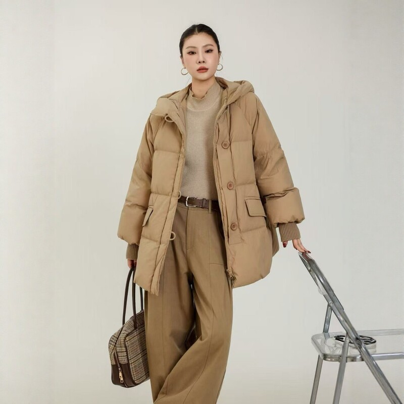 2026 Winter New Style Hooded down Jacket for Women, Mid-Length Loose Slimming Puffer Jacket, Warm Coat 2602 2026 Winter New Style Hooded down Jacket for Women, Mid-Length Loose Slimming Puffer Jacket, Warm Coat 2602