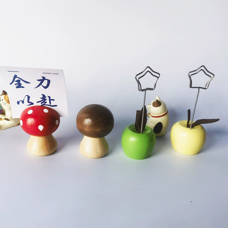 Деревянный держатель для визиток в форме гриба, креативное украшение для рабочего стола, оптовые поставки