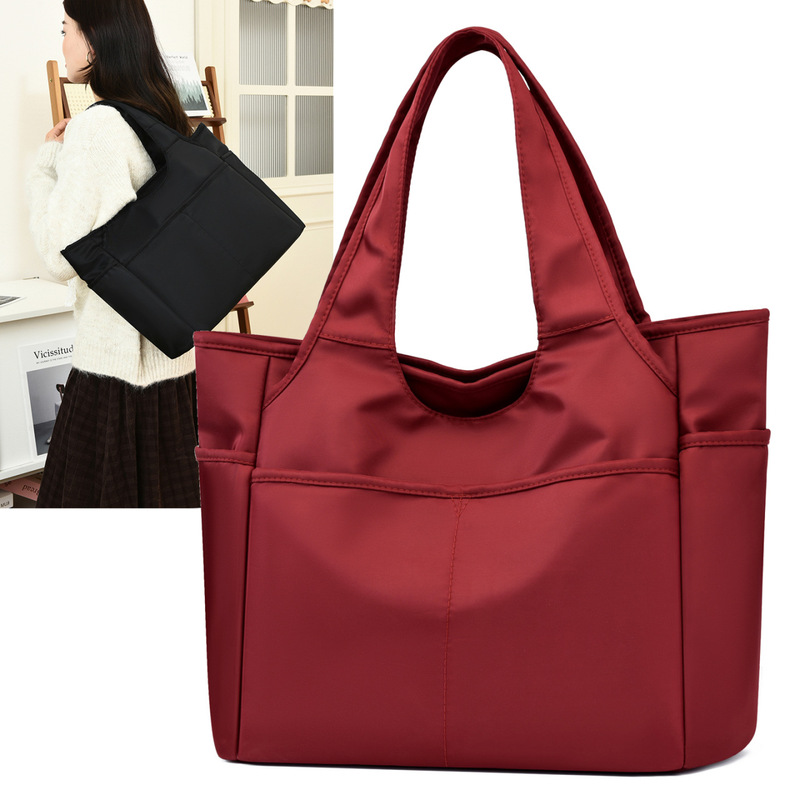Large-Capacity Women's Tote Bag, Commuter Bag, Oxford Cloth Shoulder Bag, Korean Style Fashion Trendy Handbag, Casual Women's Bag