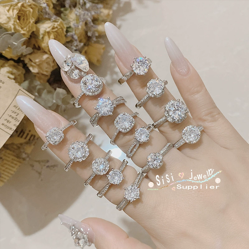 SISI Chan Ruo Xinghe 1.0CT Жемчужина Девушка Свадебное агентство серия Золочение Яркий Огонь Лотерея 3A Живая Ротальная Окружность