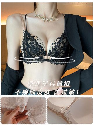 6081 new sexy lace front button push-up comfortable bra fashionable leopard print underwear beautiful back cross bra set