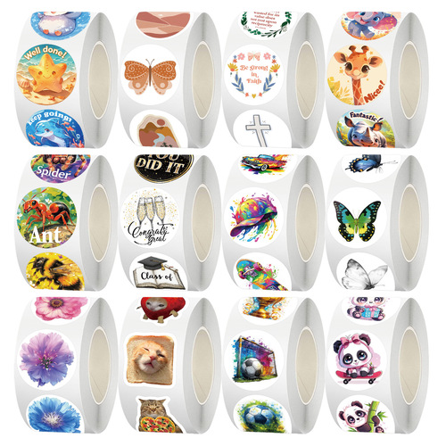 A set of 100 cross-border cartoon animal stickers for children's reward, hand diary supplies DIY stationery notebooks decoration tape