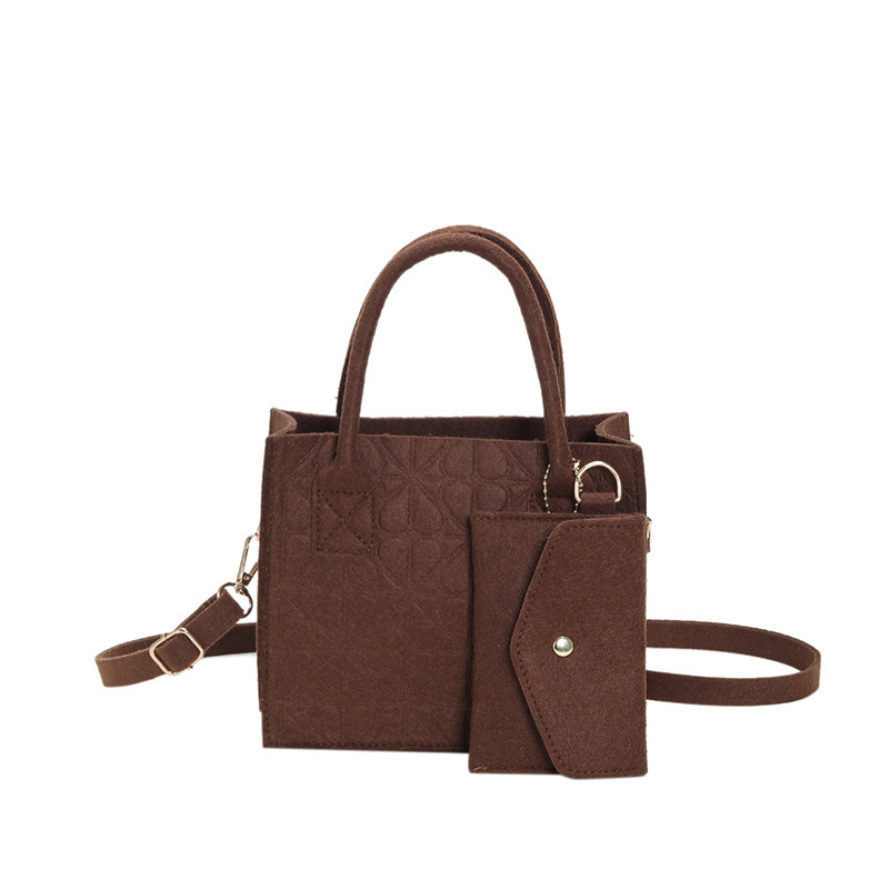 Bolso de moda de gran capacidad de mujer versión coreana simple bolso de fieltro ligero de dos piezas bolso al por mayor